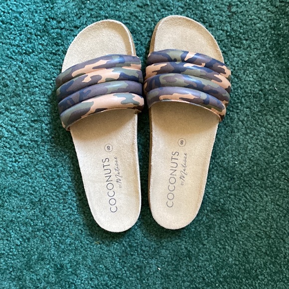 COCONUTS SLIDE ON SANDALS MATISSE SIZE 8 LEATHER UPPER & LINING, SOLES MAN MADE - Picture 4 of 5